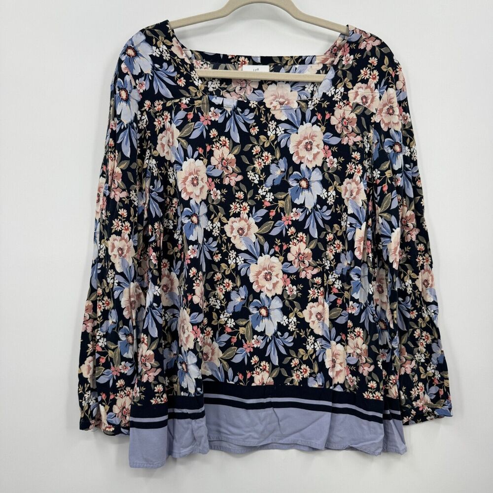 j. jill xl extra large floral long sleeve tunic cottage boho feminine